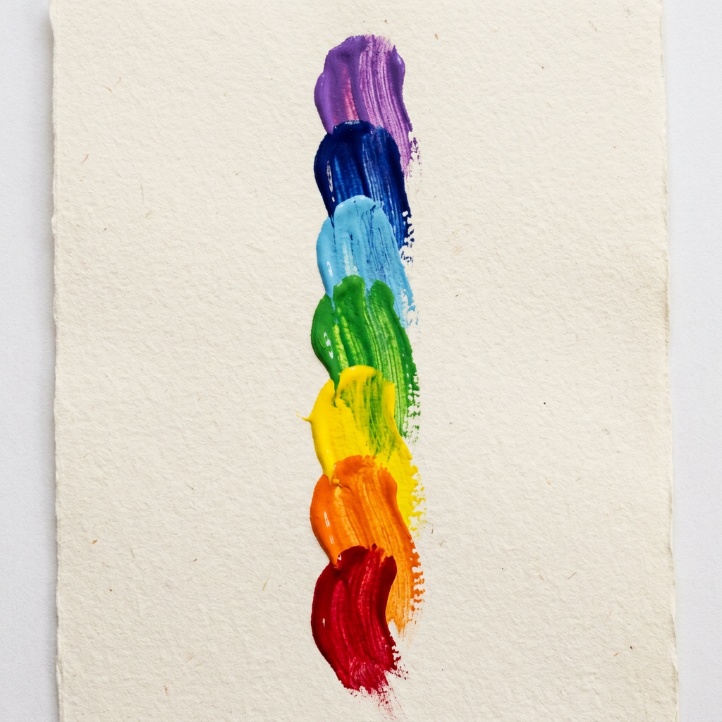 Simple vertical chakra color paint strokes